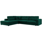 Narożnik SAVONA L - strona lewa - ciemnozielony, welwet