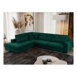Narożnik SAVONA L - strona lewa - ciemnozielony, welwet