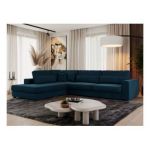Narożnik SAVONA L - strona lewa - ciemnoniebieski, welwet