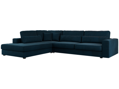 Narożnik SAVONA L - strona lewa - ciemnoniebieski, welwet
