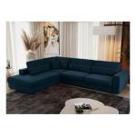 Narożnik SAVONA L - strona lewa - ciemnoniebieski, welwet