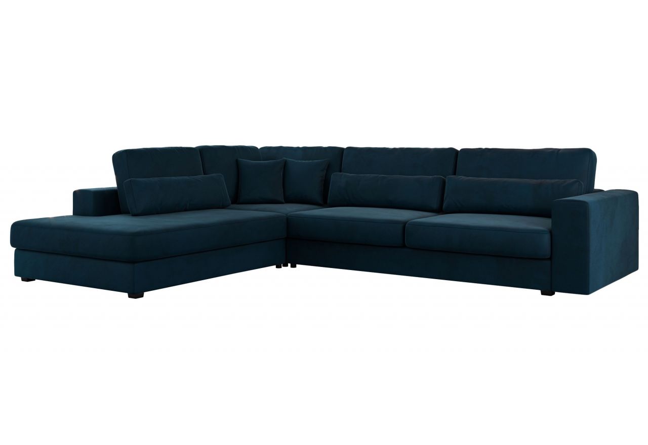Narożnik SAVONA L - strona lewa - ciemnoniebieski, welwet