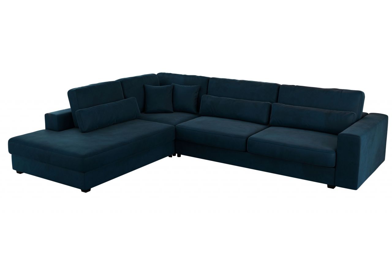 Narożnik SAVONA L - strona lewa - ciemnoniebieski, welwet