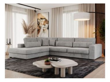 Narożnik SAVONA L - strona lewa - jasnoszary, welwet