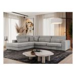 Narożnik SAVONA L - strona lewa - jasnoszary, welwet