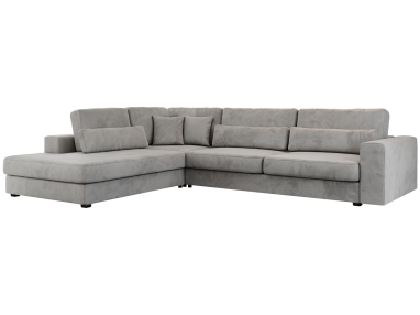 Narożnik SAVONA L - strona lewa - jasnoszary, welwet