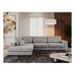 Narożnik SAVONA L - strona lewa - jasnoszary, welwet