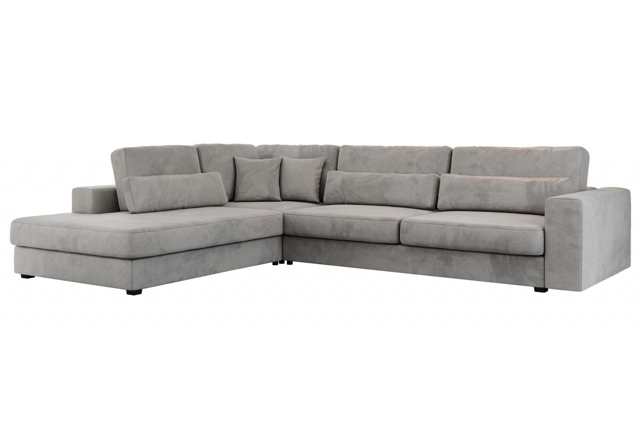 Narożnik SAVONA L - strona lewa - jasnoszary, welwet