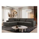 Narożnik SAVONA L - strona lewa - ciemnoszary, welwet