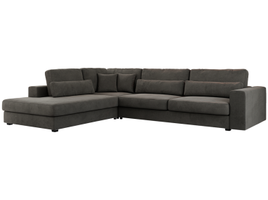 Narożnik SAVONA L - strona lewa - ciemnoszary, welwet