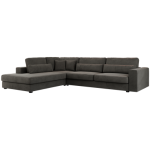 Narożnik SAVONA L - strona lewa - ciemnoszary, welwet