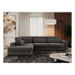 Narożnik SAVONA L - strona lewa - ciemnoszary, welwet