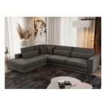 Narożnik SAVONA L - strona lewa - ciemnoszary, welwet