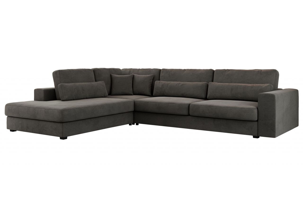 Narożnik SAVONA L - strona lewa - ciemnoszary, welwet