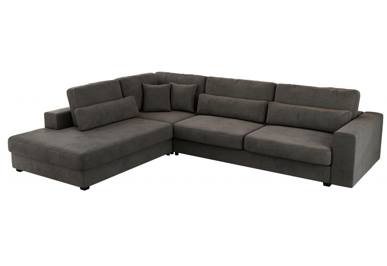 Narożnik SAVONA L - strona lewa - ciemnoszary, welwet