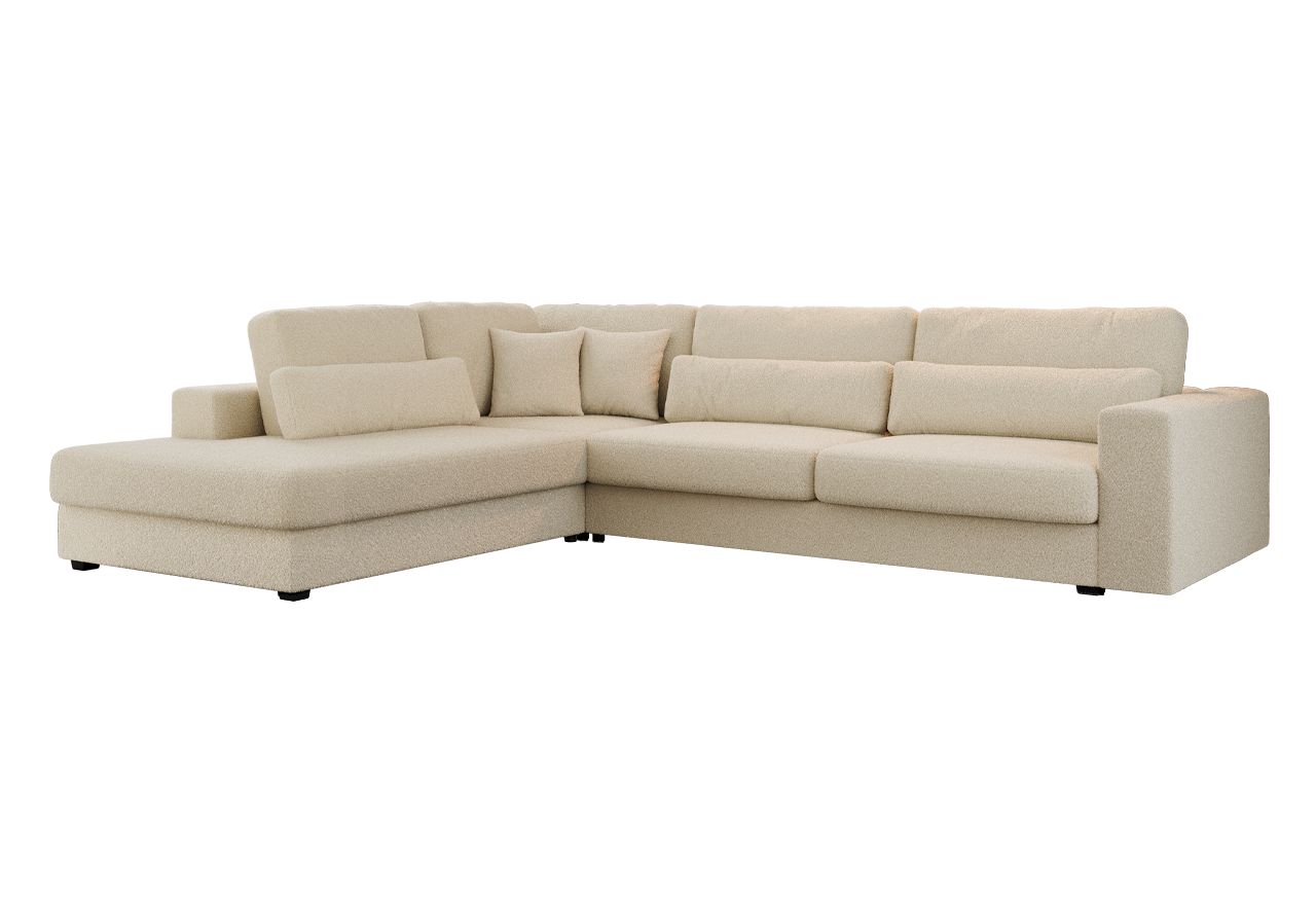 Narożnik SAVONA L - strona lewa - beżowy, boucle