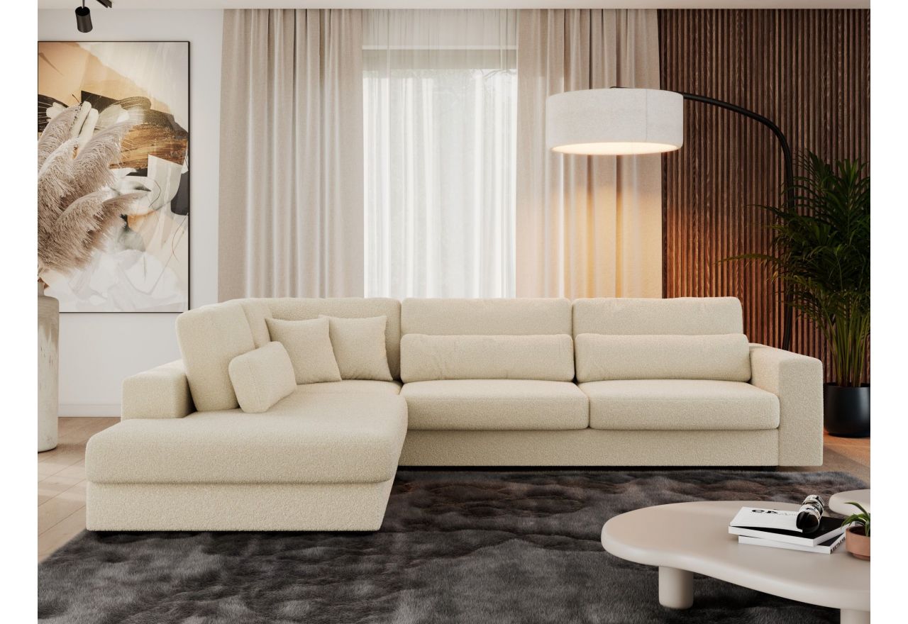 Narożnik SAVONA L - strona lewa - beżowy, boucle