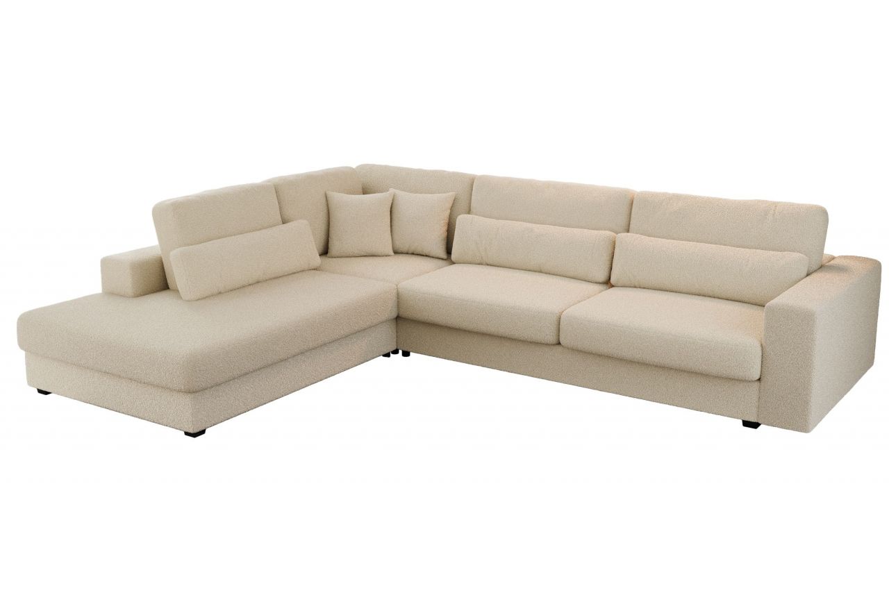 Narożnik SAVONA L - strona lewa - beżowy, boucle