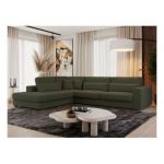 Narożnik SAVONA L - strona lewa - ciemnozielony, boucle