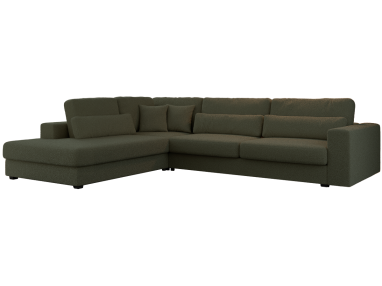 Narożnik SAVONA L - strona lewa - ciemnozielony, boucle