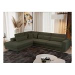 Narożnik SAVONA L - strona lewa - ciemnozielony, boucle