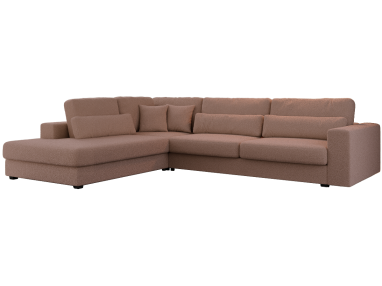 Narożnik SAVONA L - strona lewa - różowy, boucle