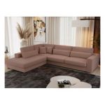 Narożnik SAVONA L - strona lewa - różowy, boucle