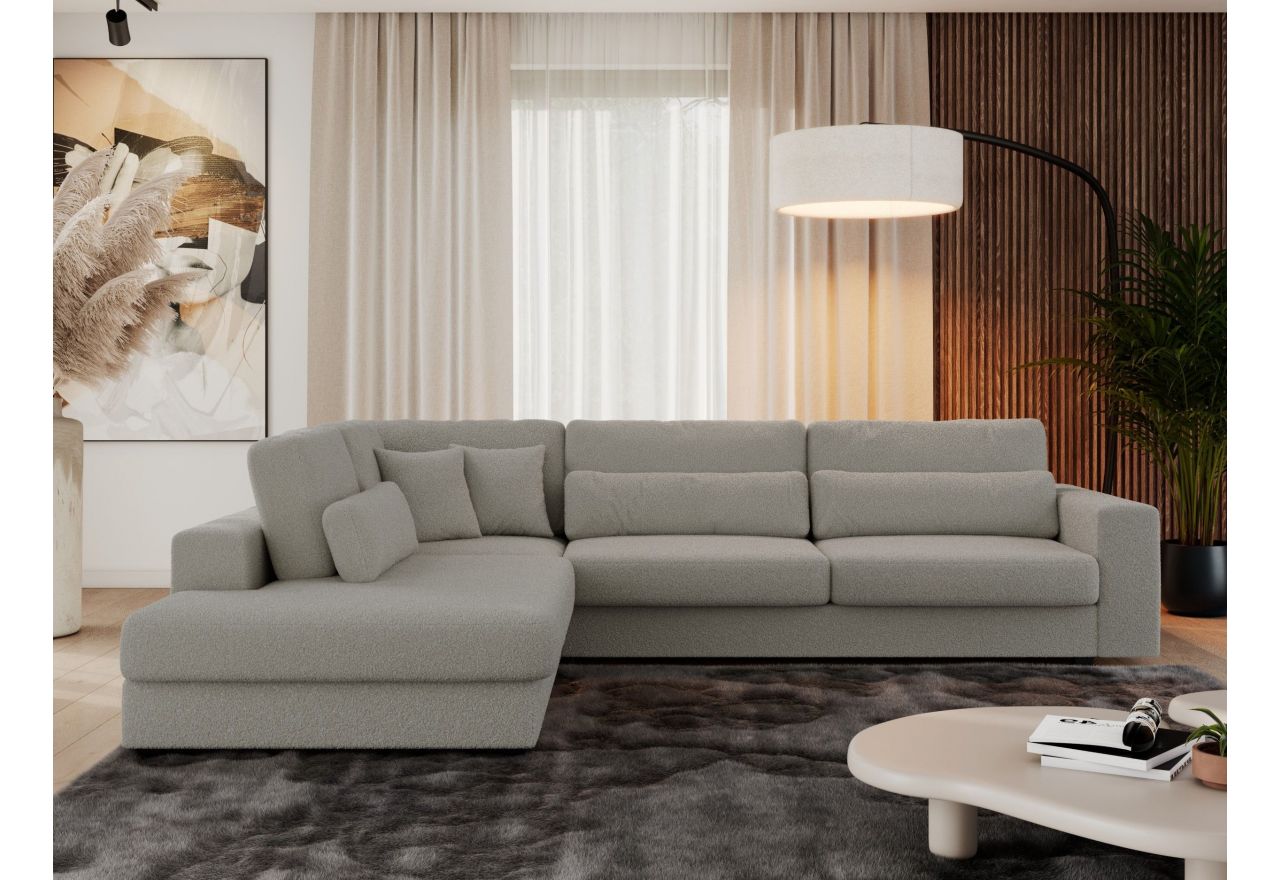 Narożnik SAVONA L - strona lewa - szary, boucle