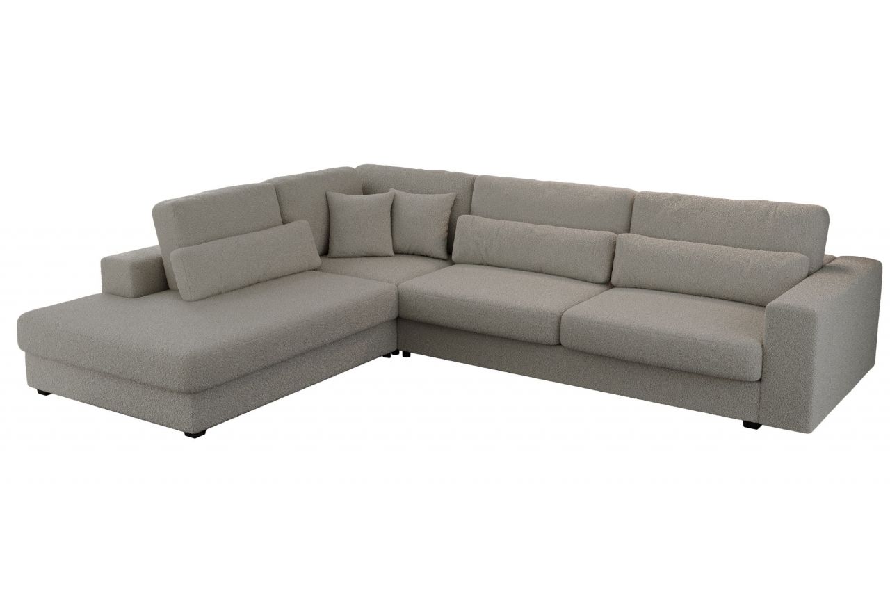 Narożnik SAVONA L - strona lewa - szary, boucle