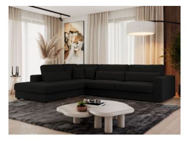 Narożnik SAVONA L - strona lewa - czarny, boucle