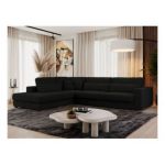 Narożnik SAVONA L - strona lewa - czarny, boucle