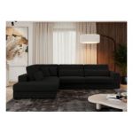 Narożnik SAVONA L - strona lewa - czarny, boucle