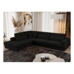 Narożnik SAVONA L - strona lewa - czarny, boucle