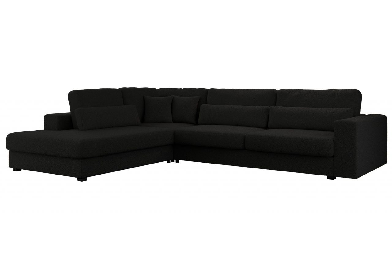 Narożnik SAVONA L - strona lewa - czarny, boucle