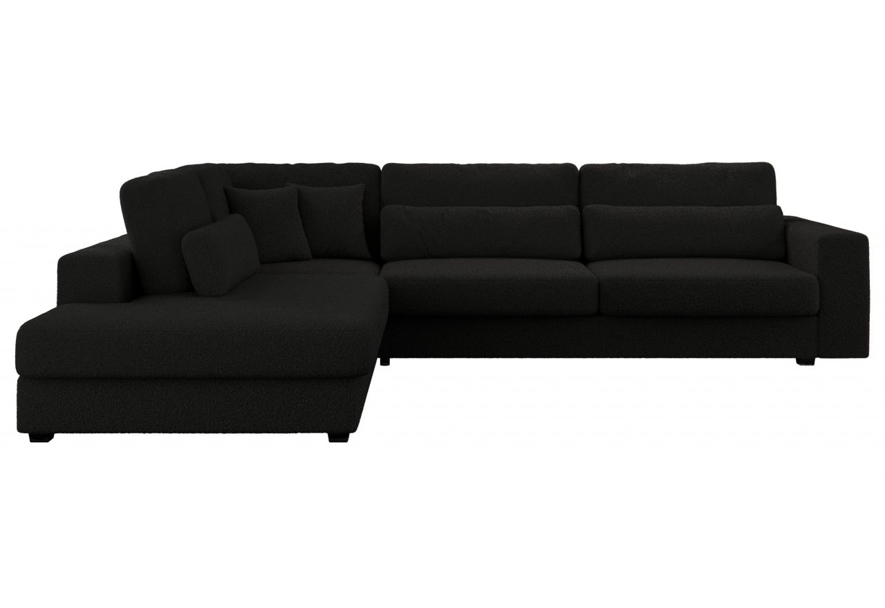 Narożnik SAVONA L - strona lewa - czarny, boucle