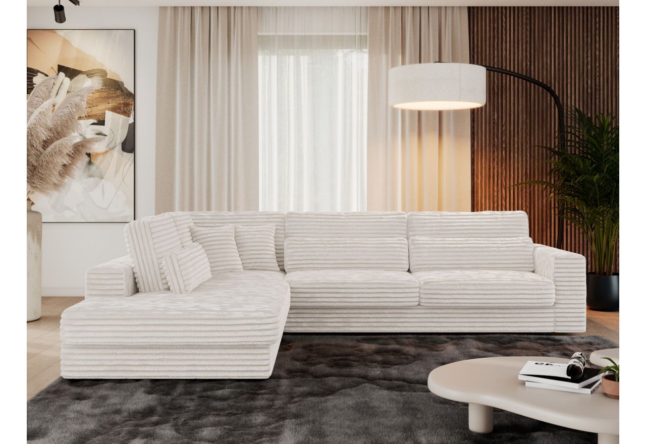 Narożnik SAVONA L - strona lewa - beżowy, sztruks