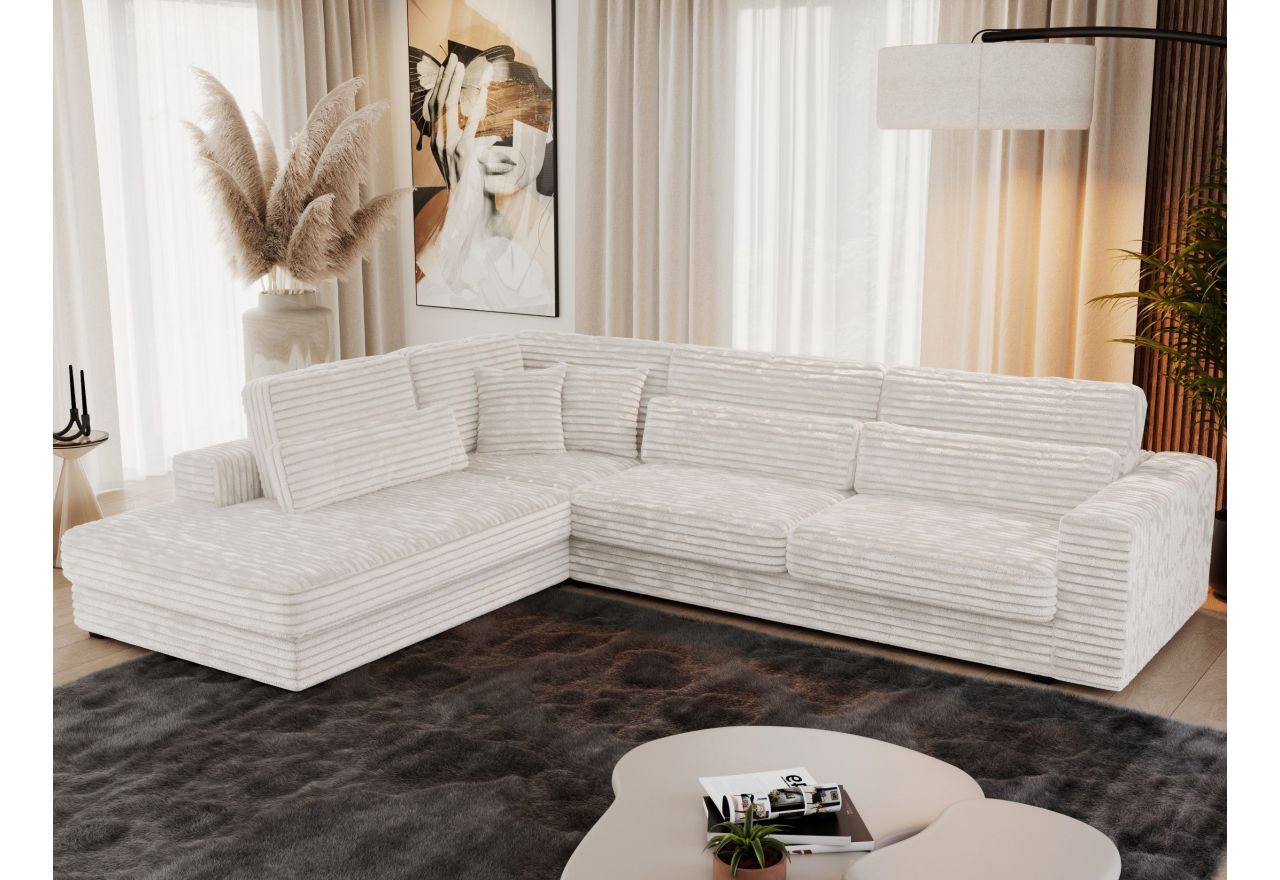 Narożnik SAVONA L - strona lewa - beżowy, sztruks