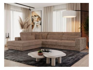 Narożnik SAVONA L - strona lewa - brązowy, sztruks