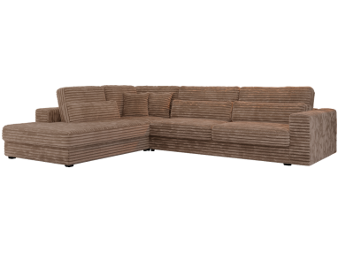 Narożnik SAVONA L - strona lewa - brązowy, sztruks