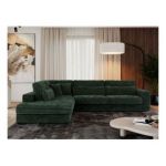 Narożnik SAVONA L - strona lewa - ciemnozielony, sztruks