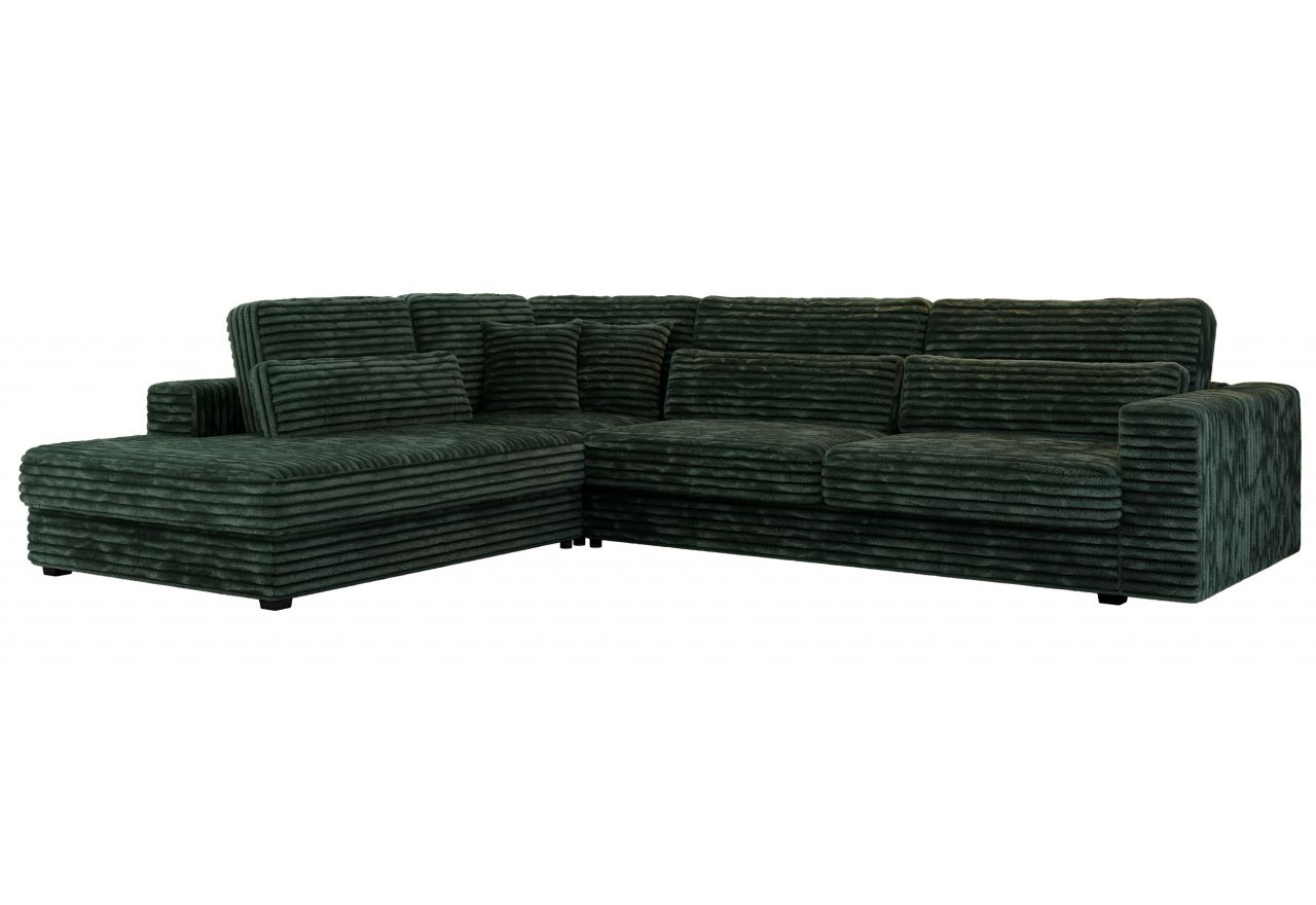 Narożnik SAVONA L - strona lewa - ciemnozielony, sztruks