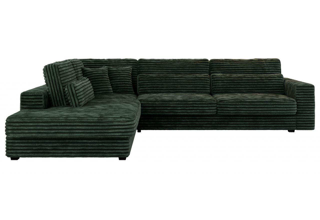 Narożnik SAVONA L - strona lewa - ciemnozielony, sztruks