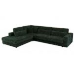 Narożnik SAVONA L - strona lewa - ciemnozielony, sztruks