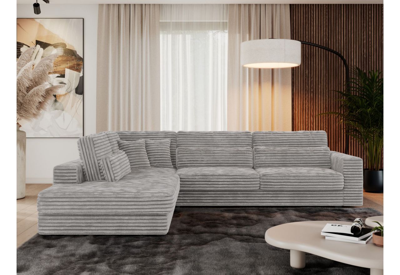 Narożnik SAVONA L - strona lewa - jasnoszary, sztruks