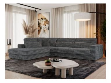 Narożnik SAVONA L - strona lewa - szary, sztruks