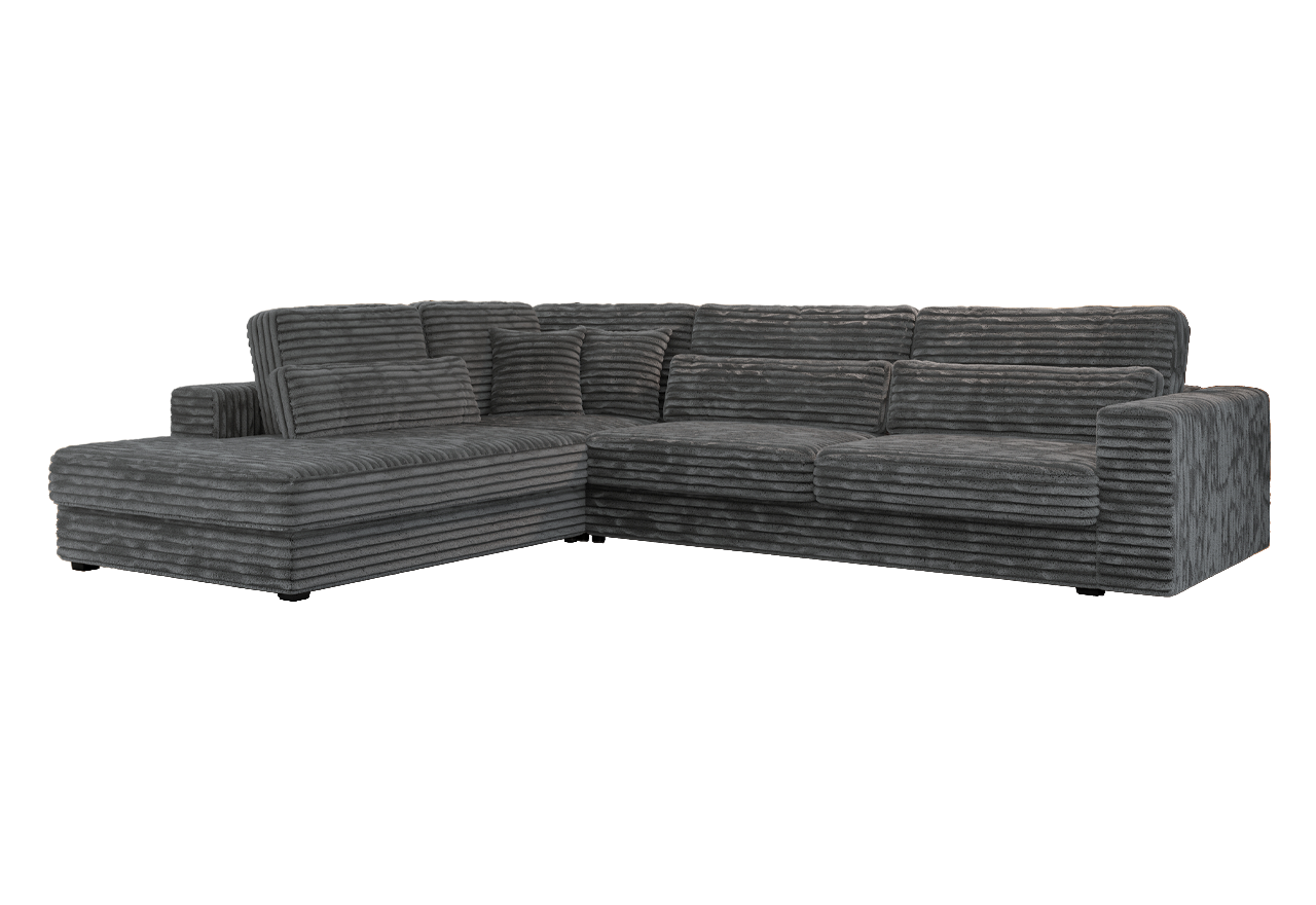 Narożnik SAVONA L - strona lewa - szary, sztruks