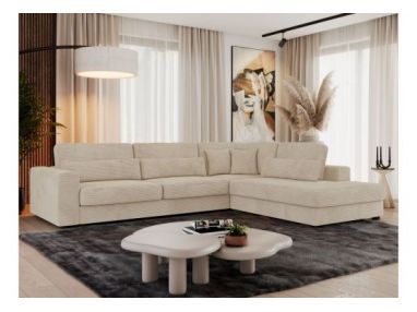 Narożnik SAVONA L - strona prawa - beżowy, sztruks