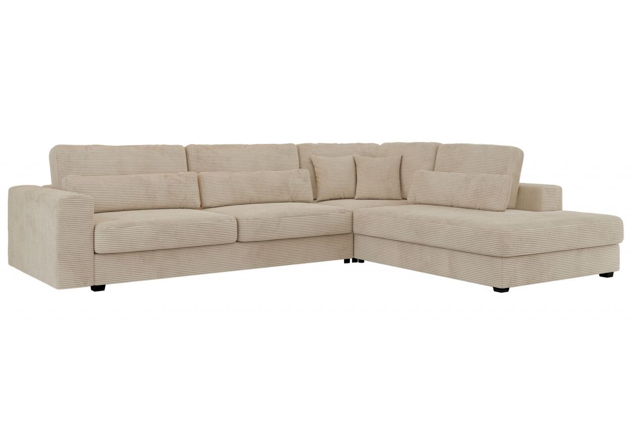 Narożnik SAVONA L - strona prawa - beżowy, sztruks