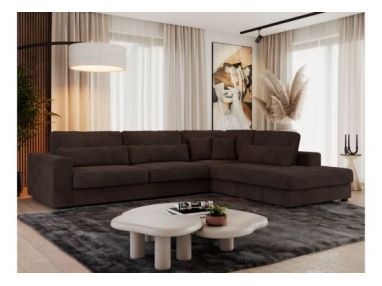 Narożnik SAVONA L - strona prawa - brązowy, sztruks