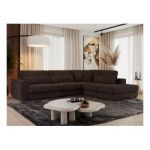 Narożnik SAVONA L - strona prawa - brązowy, sztruks